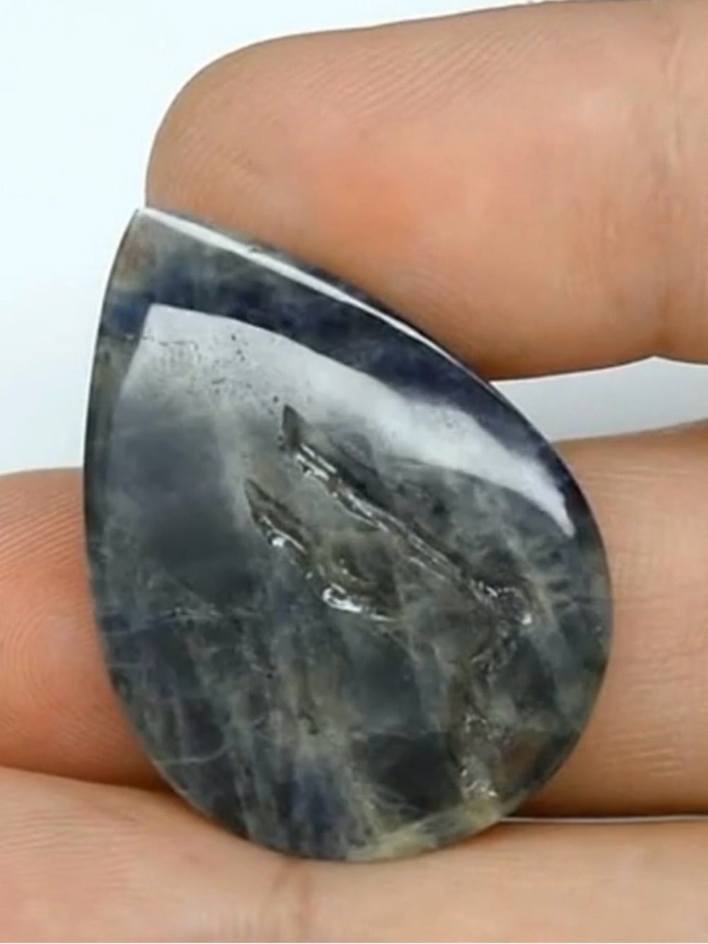 51ct Blue Sapphire‼️ BLUE Yellow Gray loose Pear Pendant necklace - Picture 5 of 16